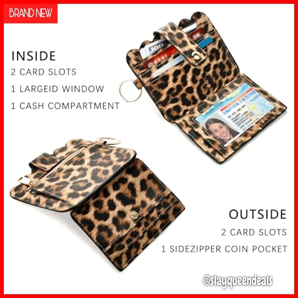 RFID Blocking Wristlet Wallet with Keychain - 5 Card Slots & Coin Pocket